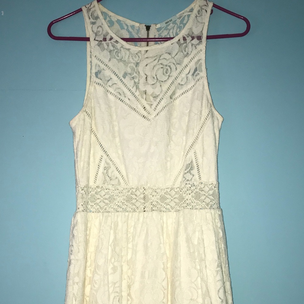 Beautiful Lace-Detailed White Dress